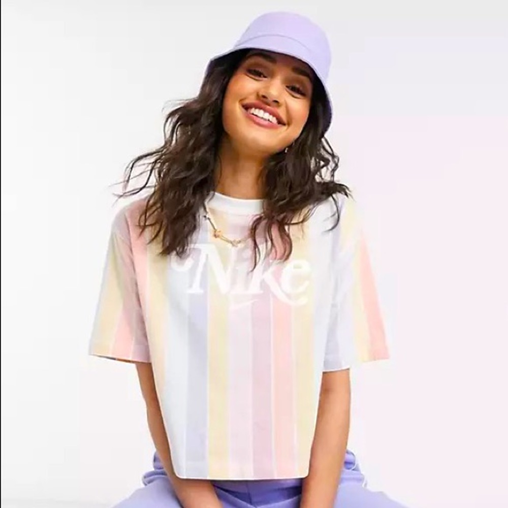 nike retro rainbow crop tee - Picture 1 of 7